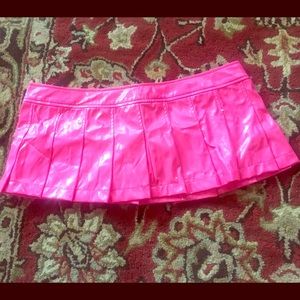 Pink PVC Pleated LipService Micromini